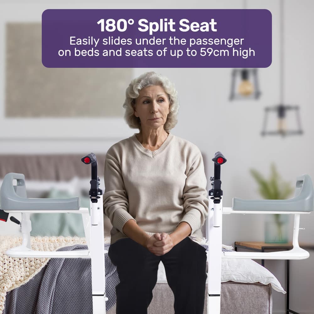 EQUIPMED 4in1 Patient Lift Transfer Chair| Manual Height Adjustment| Shower Compatible| Over Toilet| Removable Commode| for Seniors Elderly Disabled - Image 8