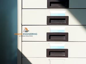 metal storage cabinet with shelves