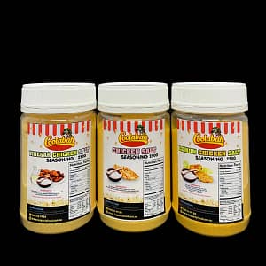 1 x Chicken Salt (250g) 1 x Vinegar Chicken Salt (250g) & 1 x Lemon Chicken Salt (250g)