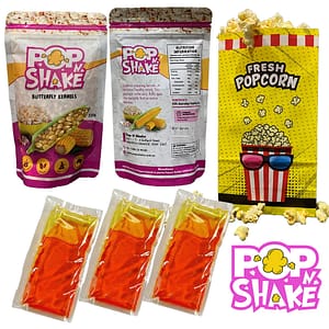 24 x Pop N Shake All In One Popcorn Kit | Popcorn | Oil | Butter & Salt ( With or Without popcorn bag)