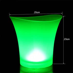 1 x 5 Litre 4 Colour Waterproof Plastic LED Ice Bucket
