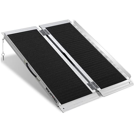 EQUIPMED 91cm Portable Folding Aluminium Access Ramp| 272kg Rated| Black Ultra-Grip| for Wheelchair|  Mobility Scooter