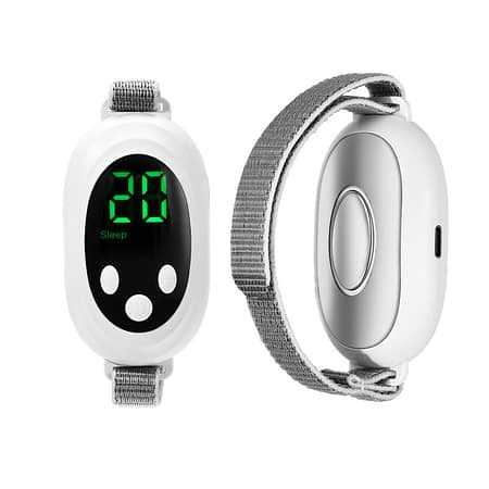 White Portable Sleep Aid Device - EMS Pulse Relaxation & Stress Relief Gadget with LED Display| Adjustable Wrist Strap
