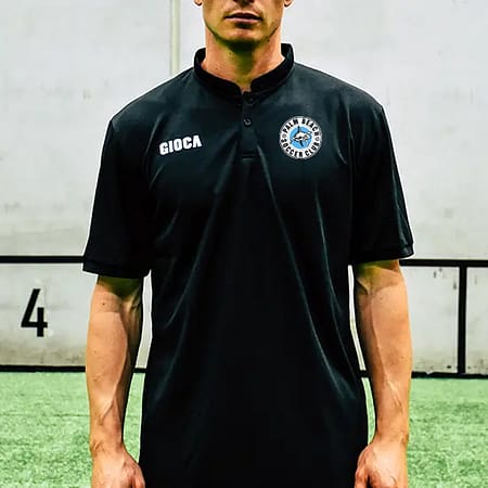 PALM BEACH SC BLACK COLLARLESS POLO