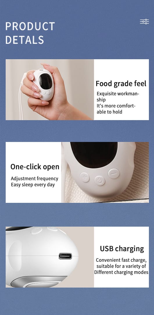 Handheld Microcurrent Sleep Aid Device - USB Rechargeable Pulse Massager for Relaxation & Deep Sleep(green) - Image 7