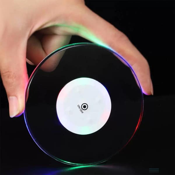 LED Multi Colour Drink/Bar Coaster (Waterproof)
