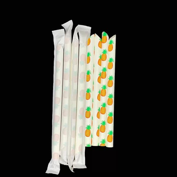 Pineapple Pattern Paper Straws for Slushies & Snow Cones | Compiles With The National Plastic Ban