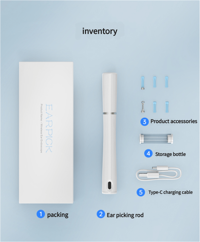 Black Smart Visual Ear Cleaning Stick with 1080P Camera and Rechargeable Battery - Image 5