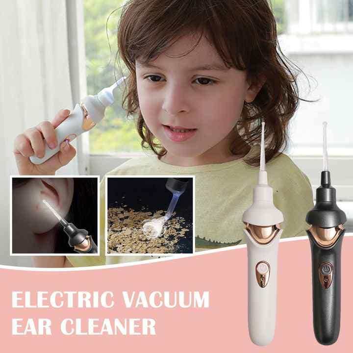 Black Electric Earwax Removal Tool - LED Light Ear Cleaner for Adults and Kids, USB Rechargeable with Multiple Tips - Image 2