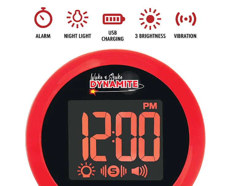 Wake 'N' Shake Loud Alarm Clock with Shaker